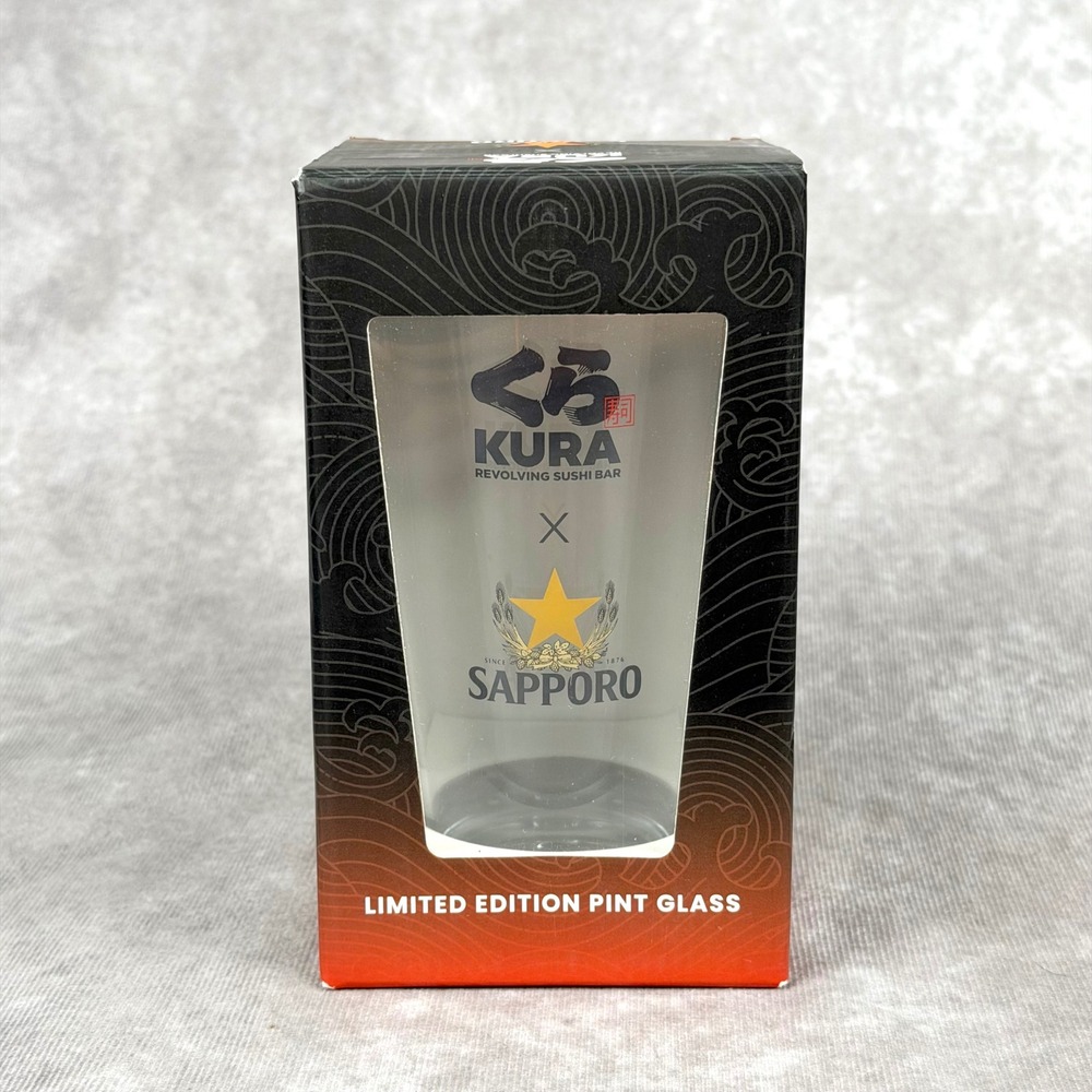 Kura Revolving Sushi Bar x Sapporo Limited Edition Pint Glass New in Box